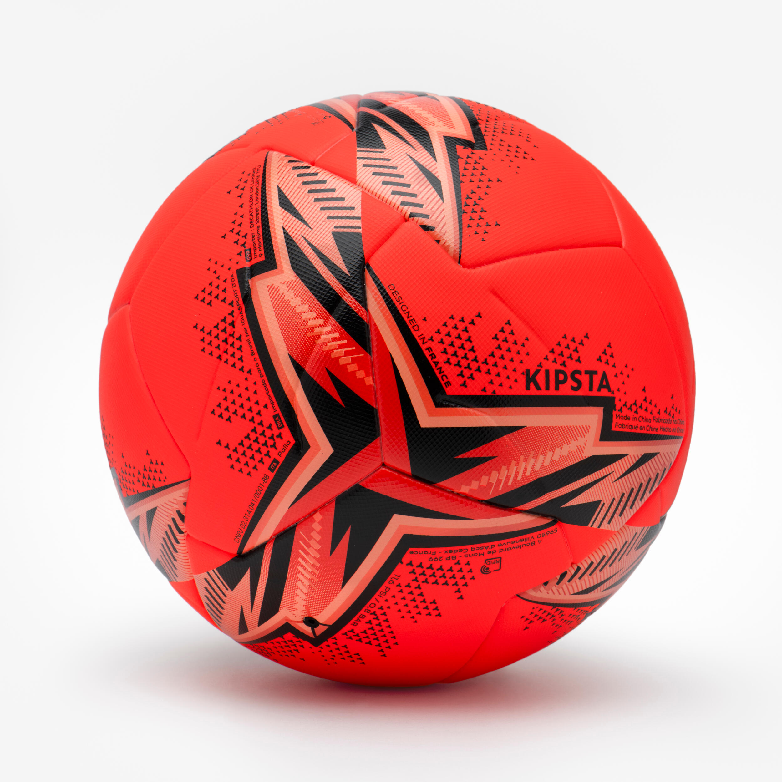 Thermobonded Size 5 FIFA Quality Pro Football Pro Ball - Red 3/8