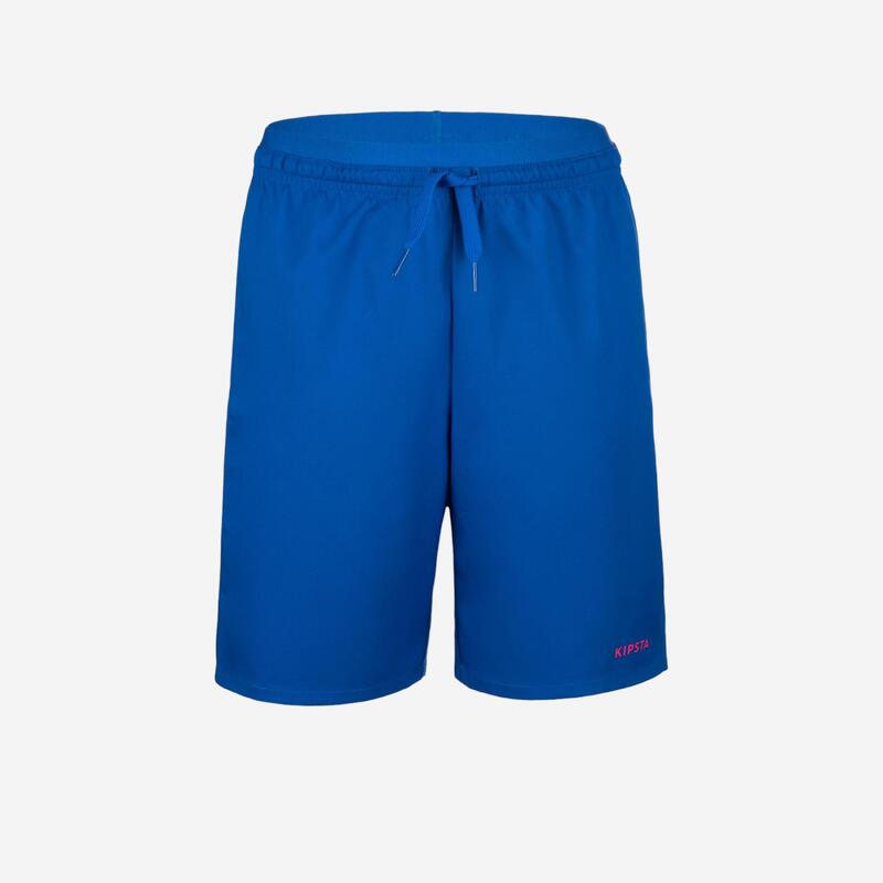 Voetbalshort voor kinderen AQUA blauw/roze