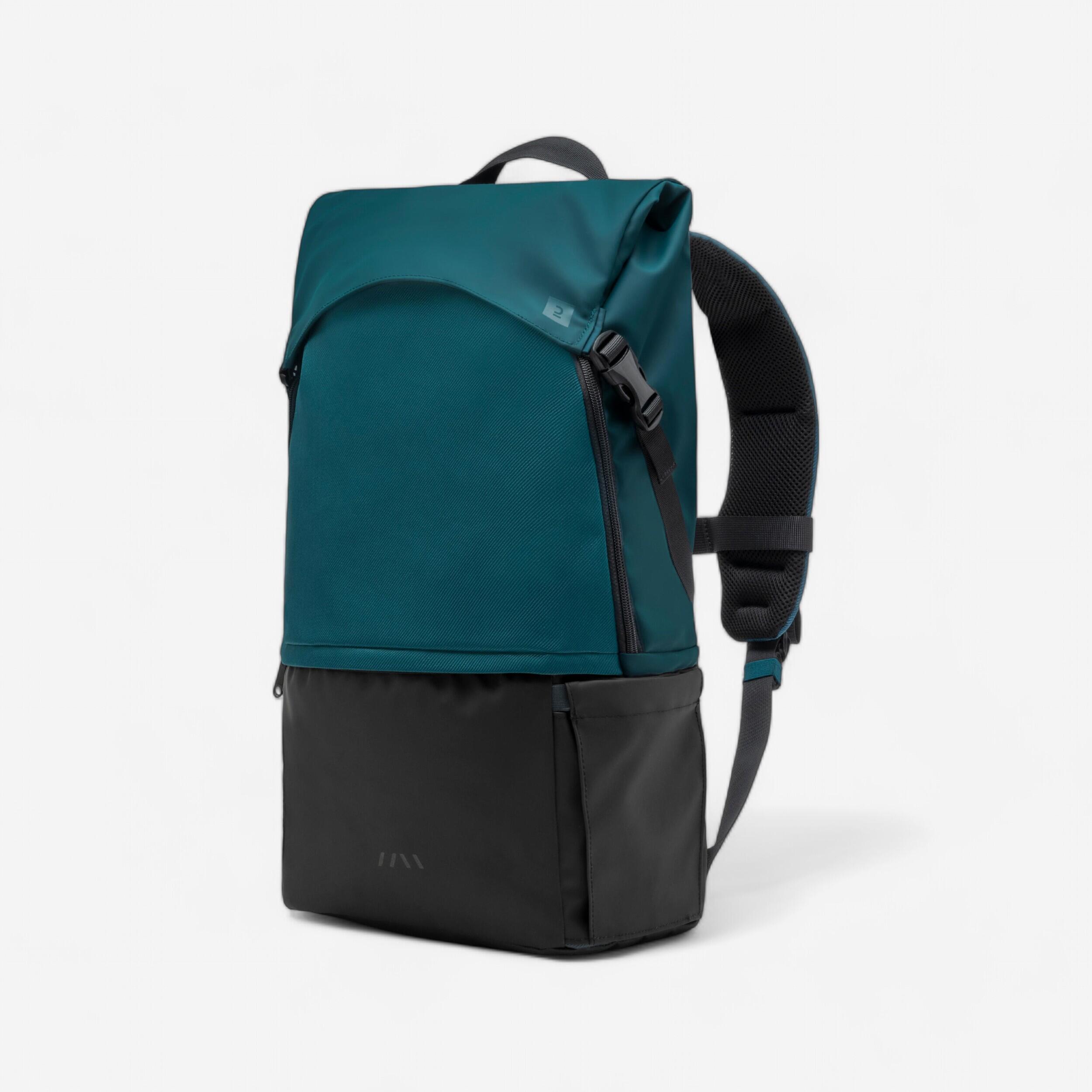 25L multi-pocket backpack, black and blue