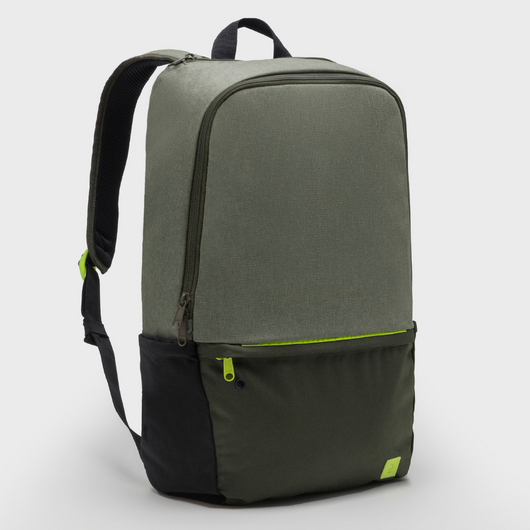 Sac à dos avec poche ordinateur 24L, kaki et jaune