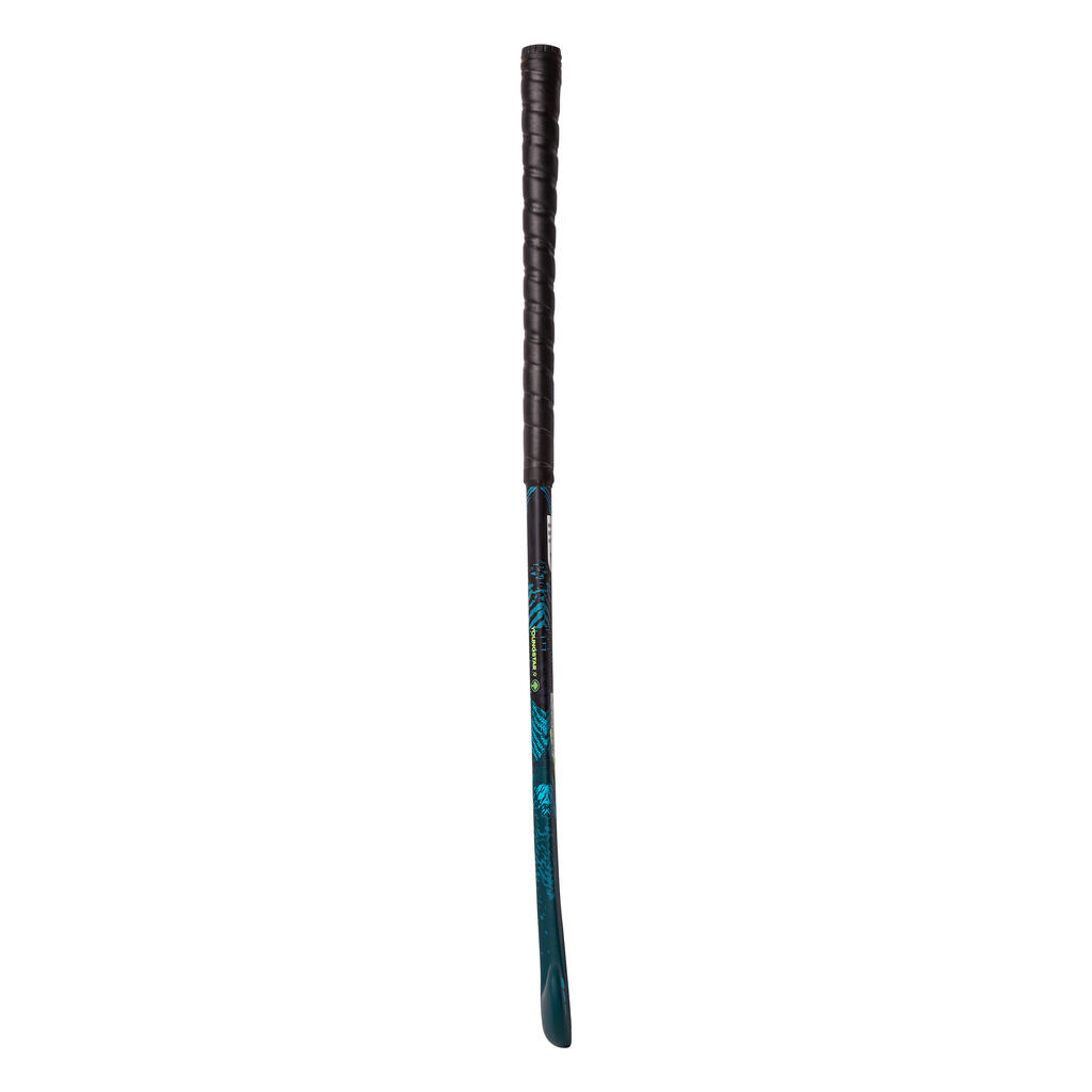 Detská drevená hokejka na pozemný hokej Youngstar modro-čierna