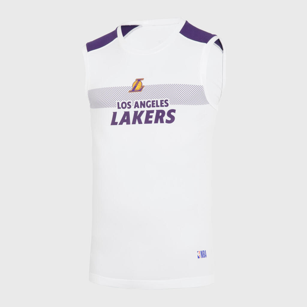 Suaugusiųjų apatiniai krepšinio marškinėliai „UT500 NBA Los Angeles Lakers“