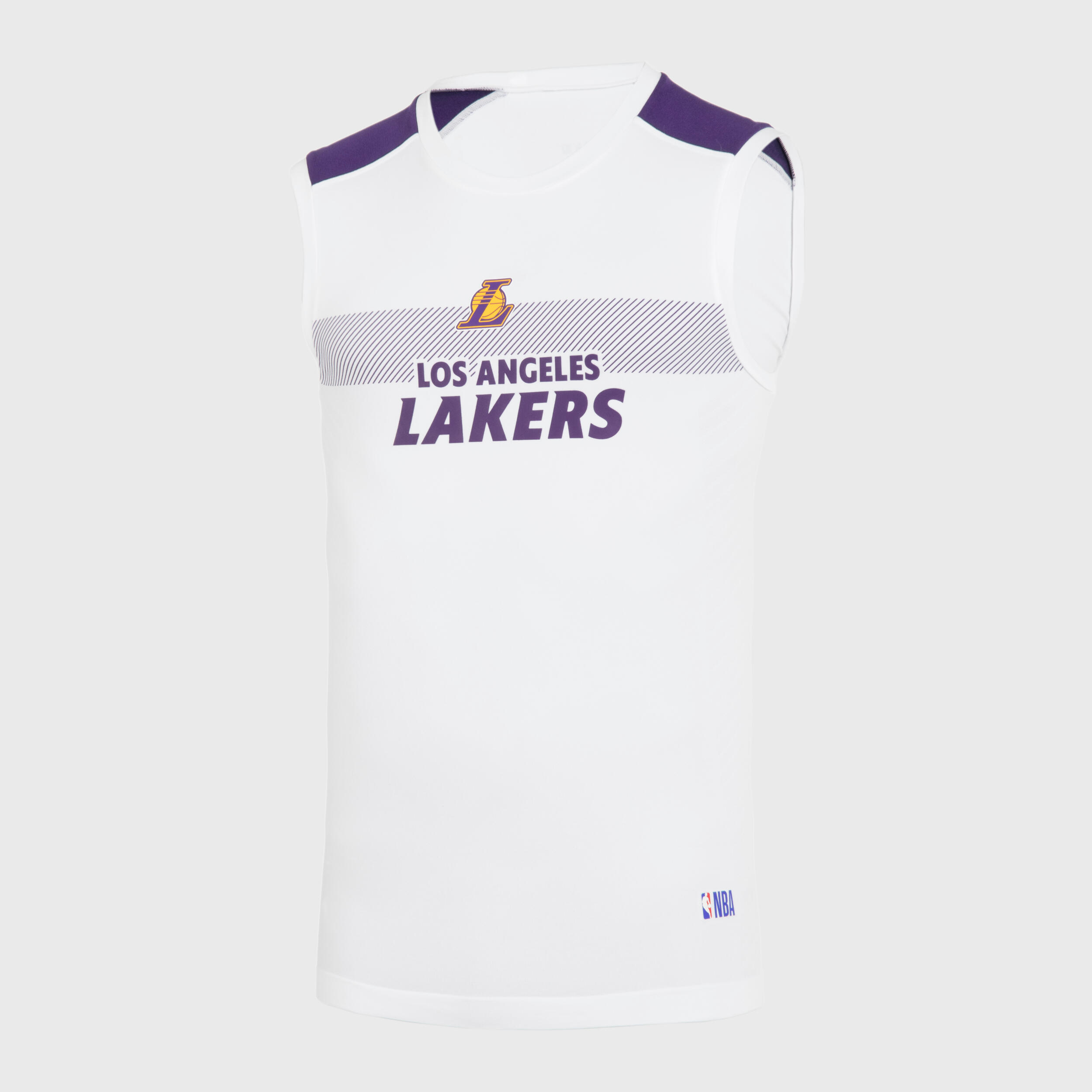 Adult Sleeveless Basketball Base Layer Jersey UT500 NBA Los Angeles Lakers/White 6/8