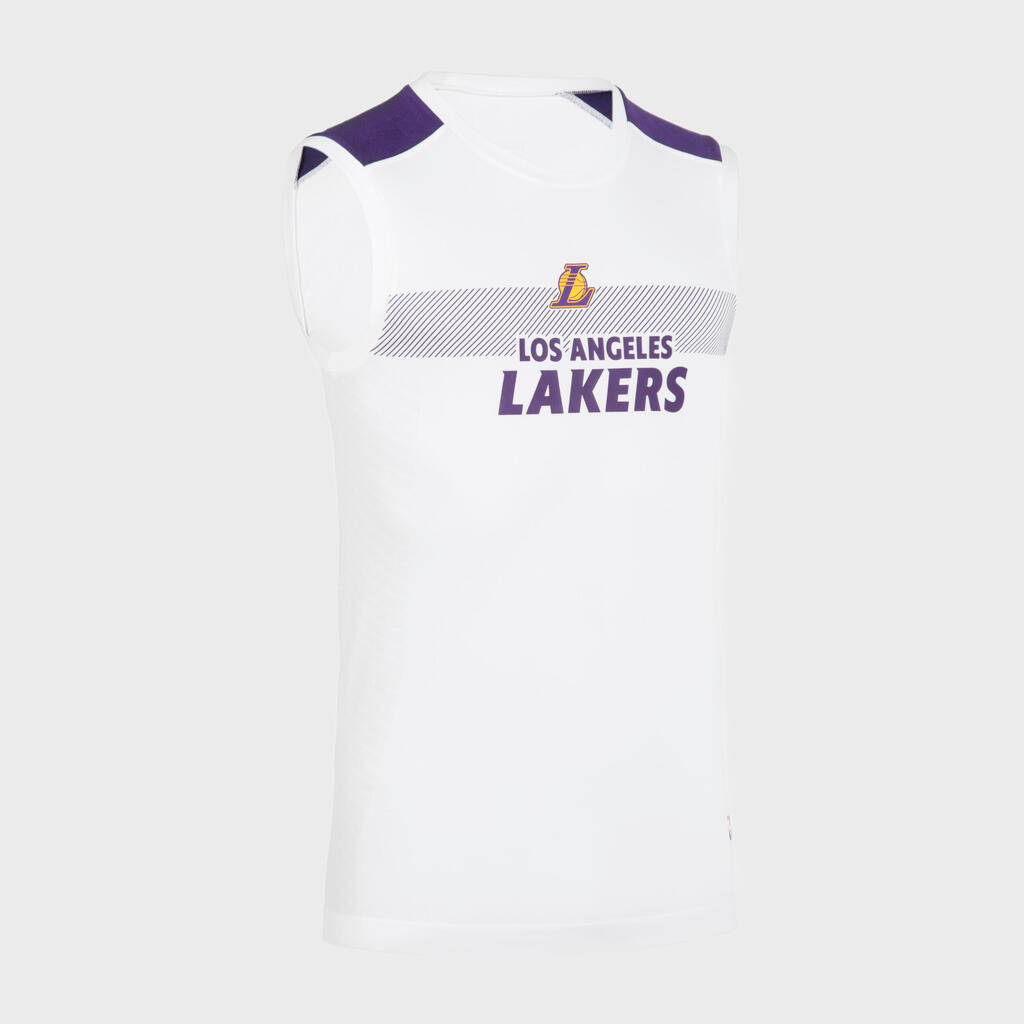 Pieaugušo basketbola krekls bez piedurknēm “UT500 NBA Los Angeles Lakers”, balts