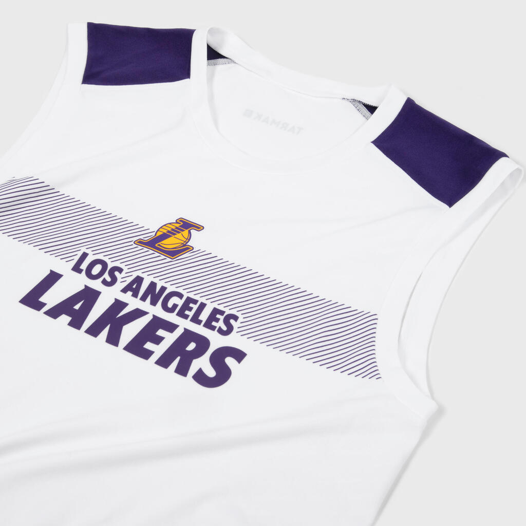 Pieaugušo basketbola krekls bez piedurknēm “UT500 NBA Los Angeles Lakers”, balts