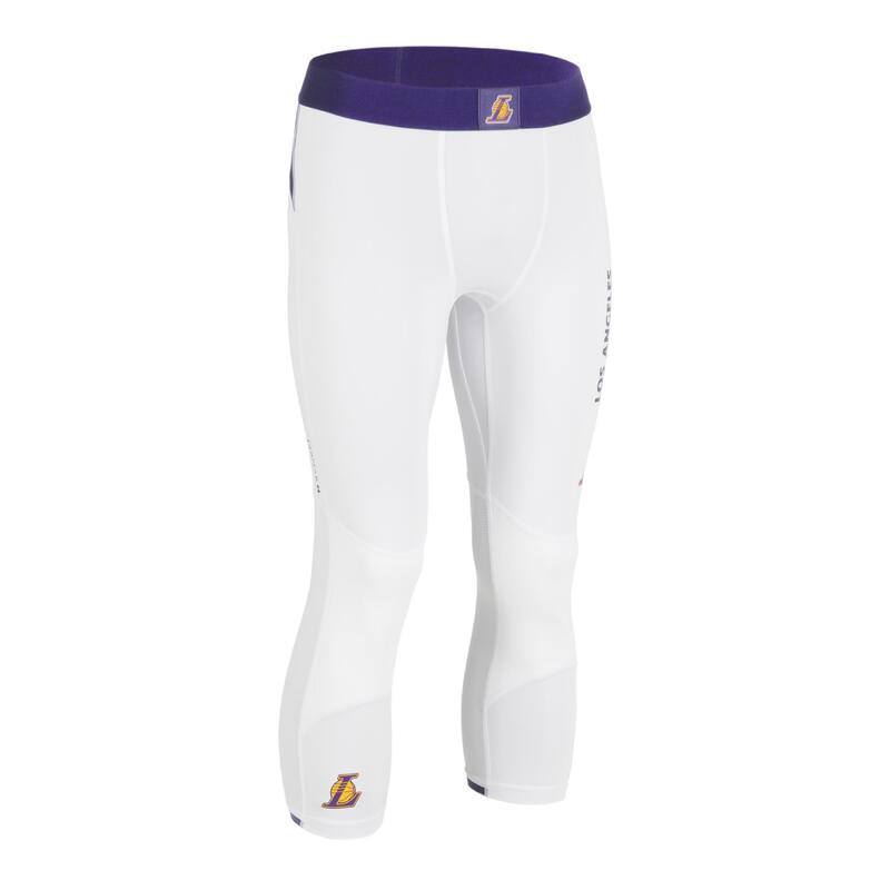 Men's/Women's Basketball 3/4 Leggings 500 - NBA Los Angeles Lakers/White