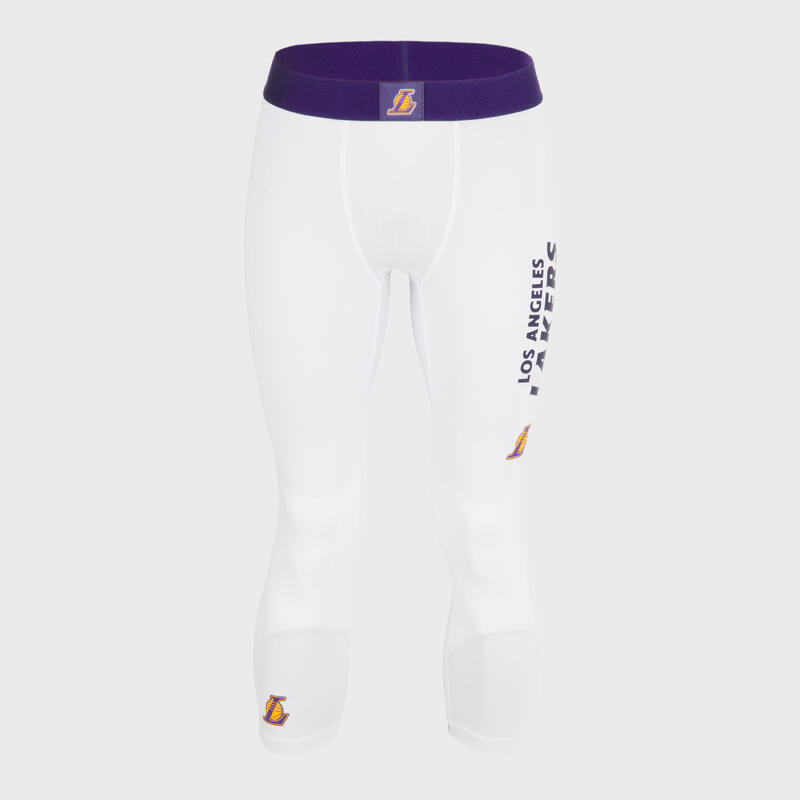 Men's/Women's Basketball 3/4 Leggings 500 - NBA Los Angeles Lakers/White