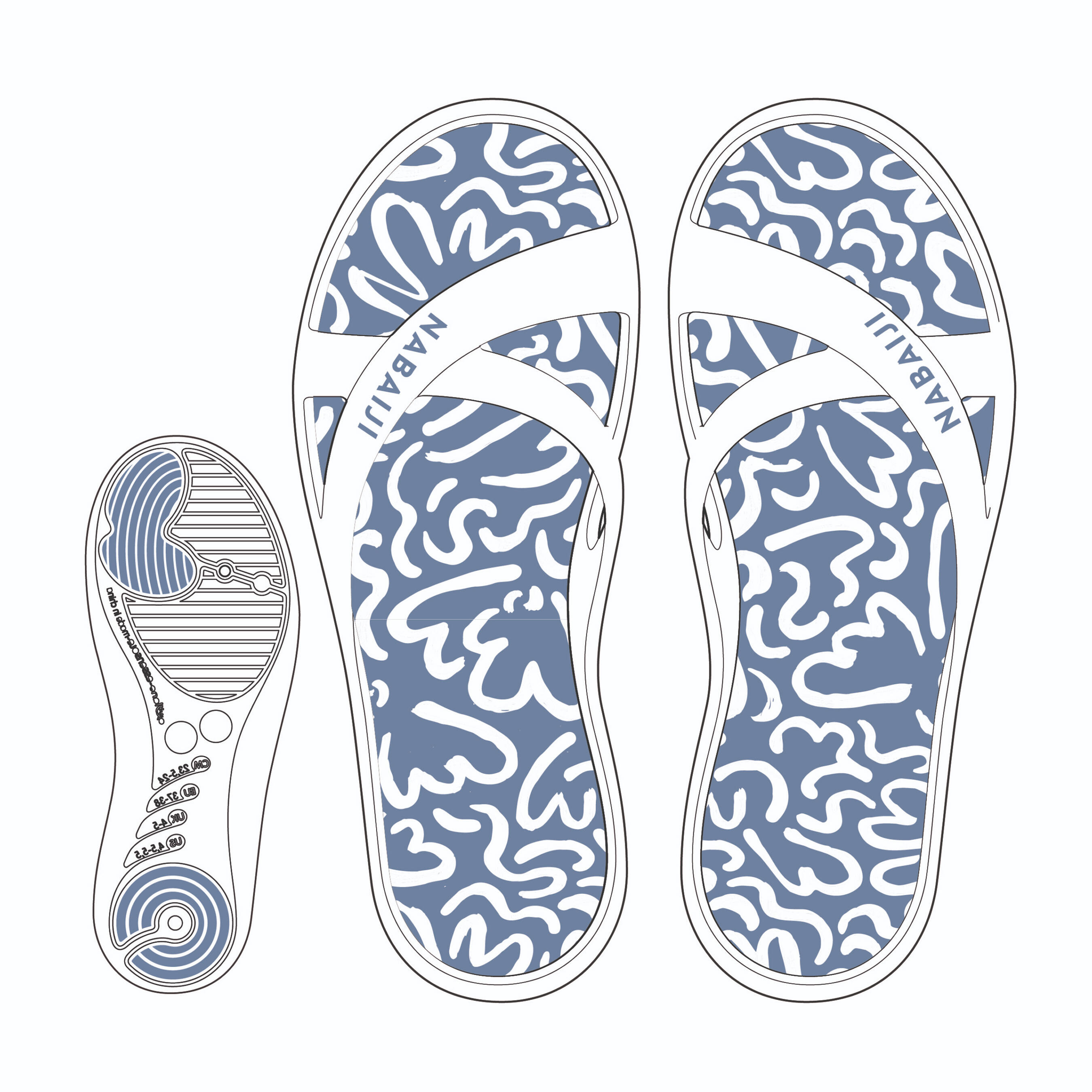 NABAIJI Women's Pool Slides - Slap 500 - Ondu Blue