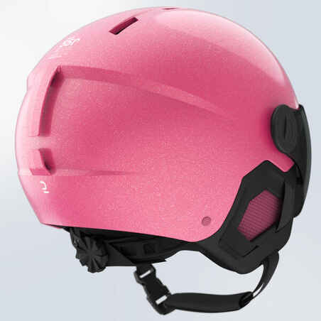 H-KID 550 CHILDREN'S SKI HELMET WITH VISOR GLITTER PINK