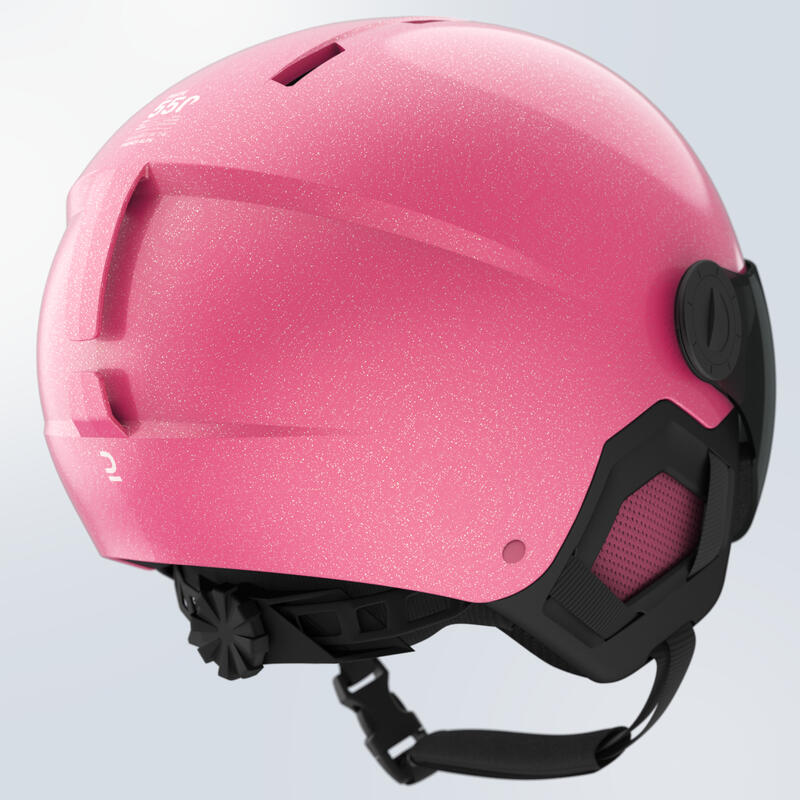 Skihelm mit Visier Kinder- H-KID 550 rosa Pailetten 