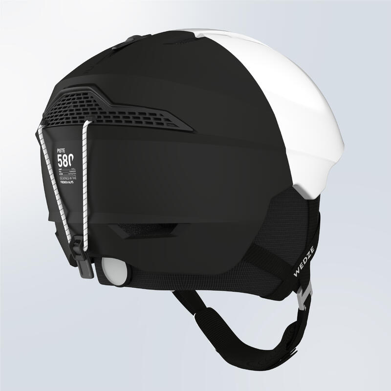 Casco sci adulto 580 bianco e nero