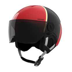 CHILDREN'S H-KID 550 SKI HELMET WITH VISOR Red and black