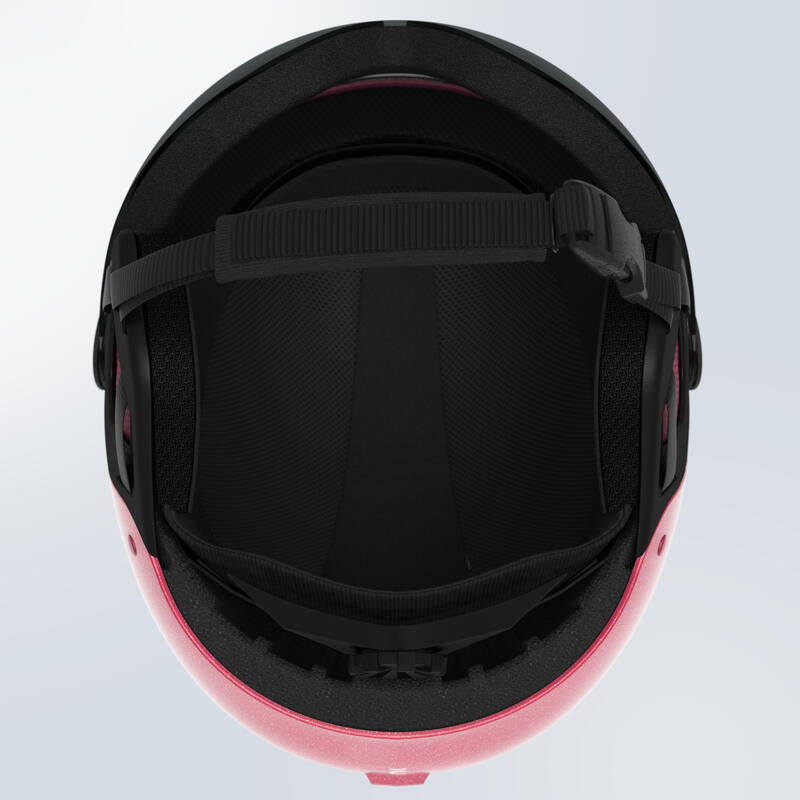 Casco sci bambina 500 rosa paillettes