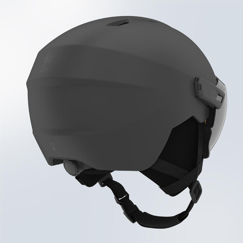 Capacete de ski com viseira adulto - PST 550 cinzento escuro