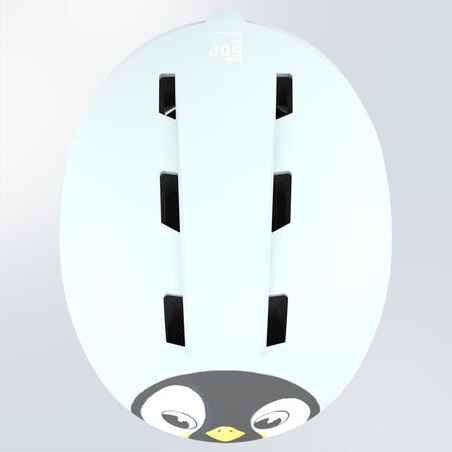 KIDS’ SKI HELMET H-KID 500 Icy blue - Penguin