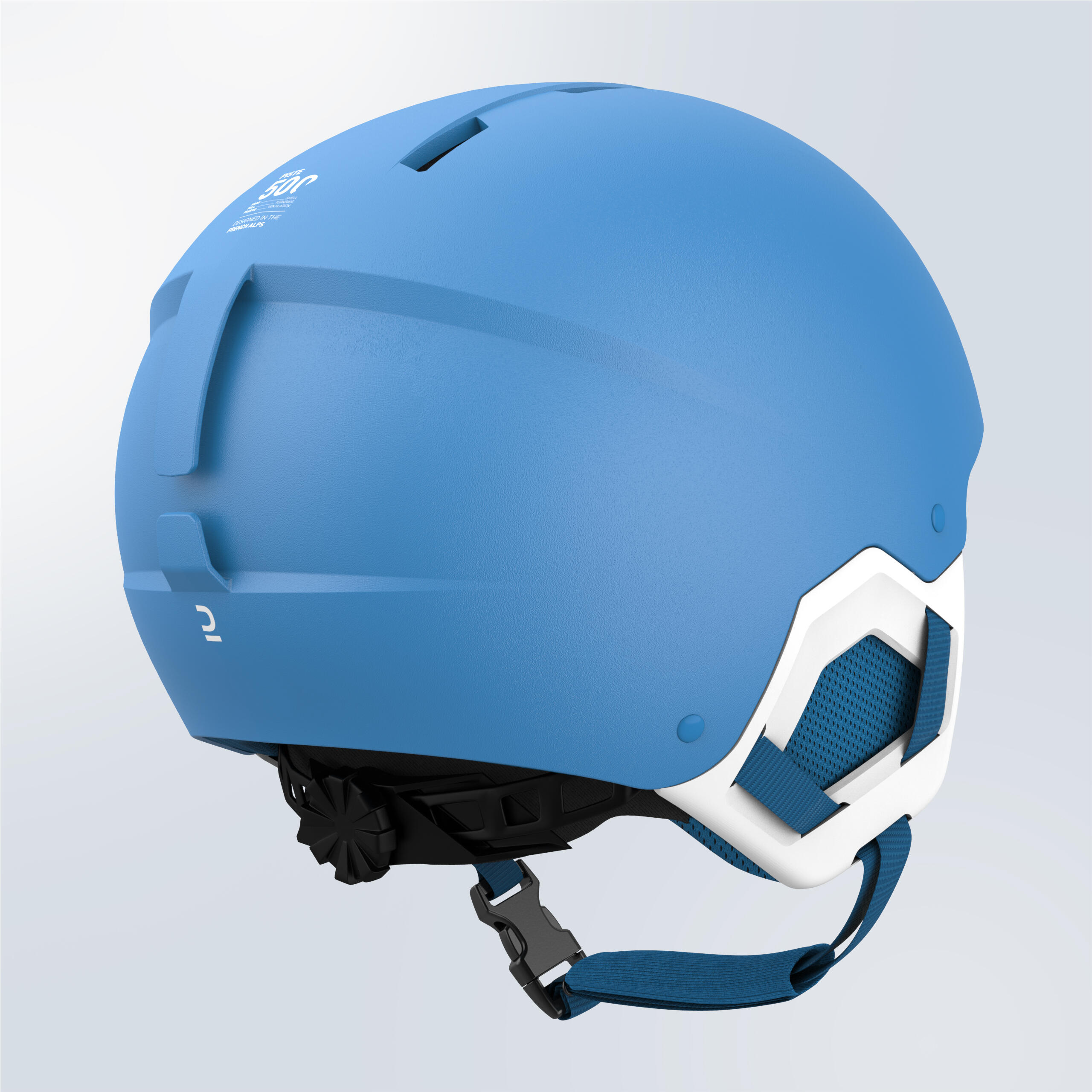 Kids’ Ski Helmet HKD 500 myosotis blue, Snow white Wedze Decathlon