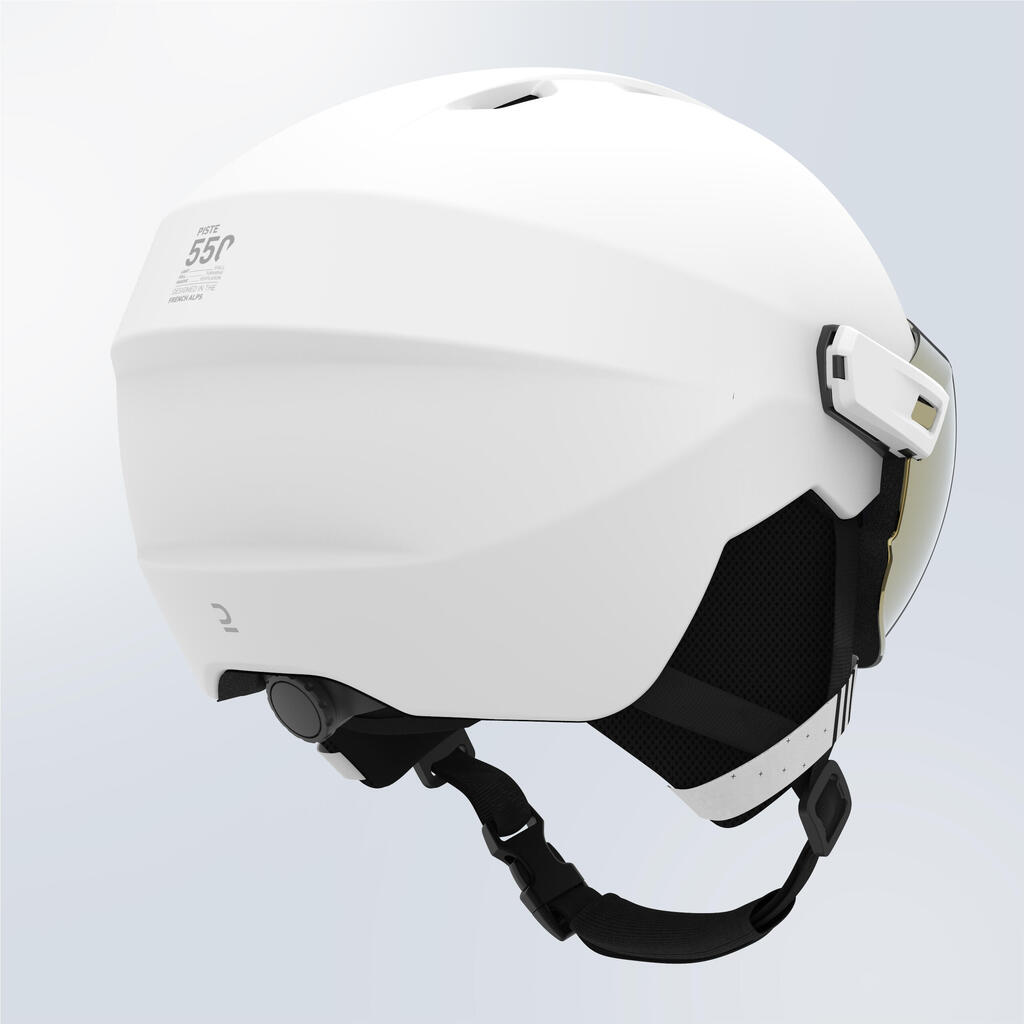 Skihelm mit Visier Erwachsene - PST 550 dunkelgrau 