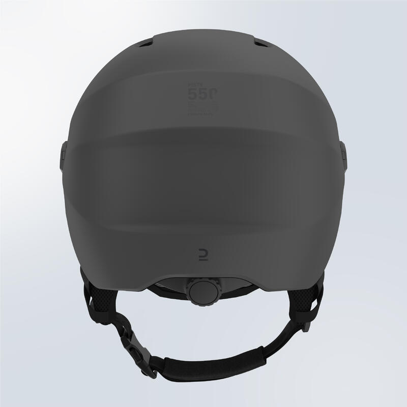 Casco con visiera sci adulto 550 grigio scuro