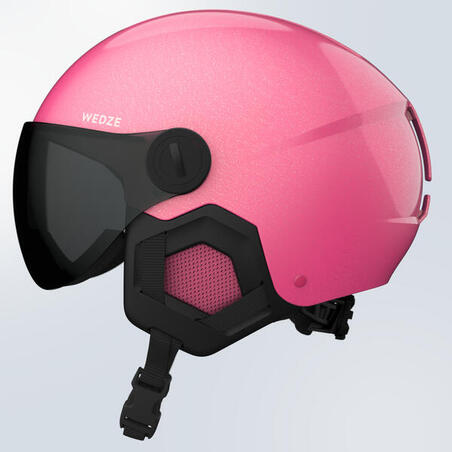 Roze dečja kaciga za skijanje s vizirom H-KID 550