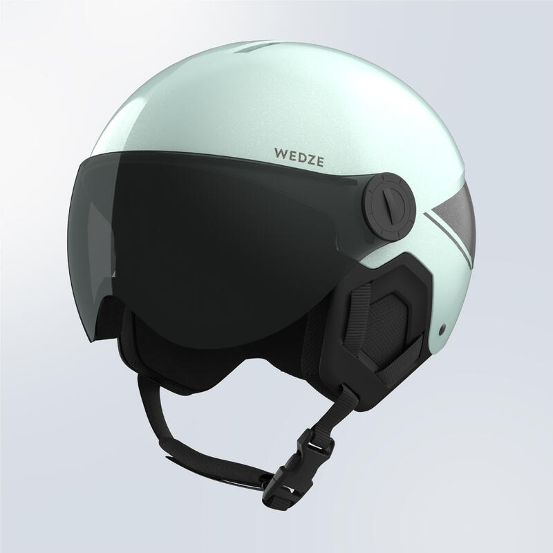 KIDS' SKI HELMET WITH VISOR H-KID 550 Navy blue WEDZE - Decathlon