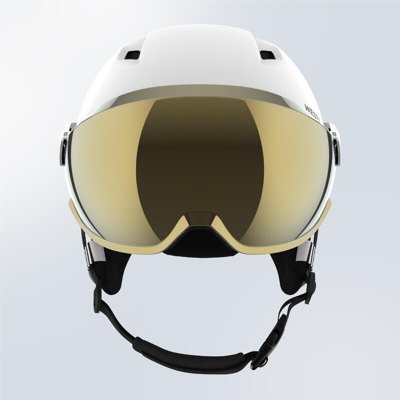 Capacete de ski com viseira adulto - PST 550 branco