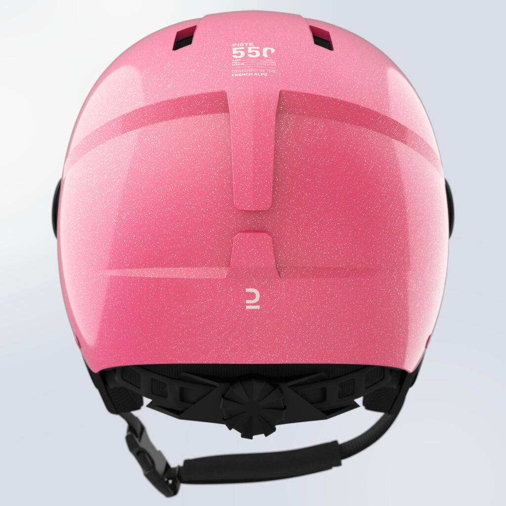 Skijaška kaciga za spust H-KID 550 s vizirom dječja ružičasta
