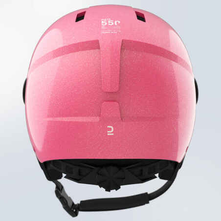 H-KID 550 CHILDREN'S SKI HELMET WITH VISOR GLITTER PINK