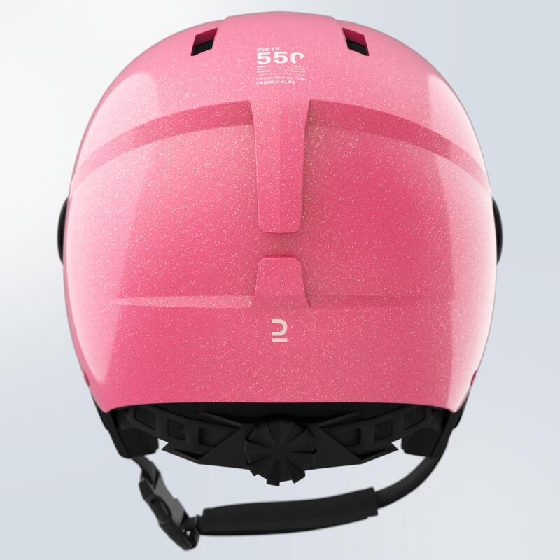 Skihelm mit Visier Kinder- H-KID 550 rosa Pailetten 