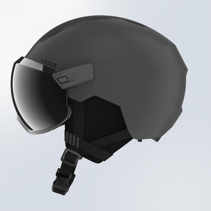 Skihelm mit Visier Erwachsene - PST 550 dunkelgrau 