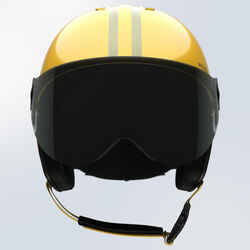 H-KID 550 CHILDREN'S SKI HELMET WITH VISOR YELLOW STRIPES