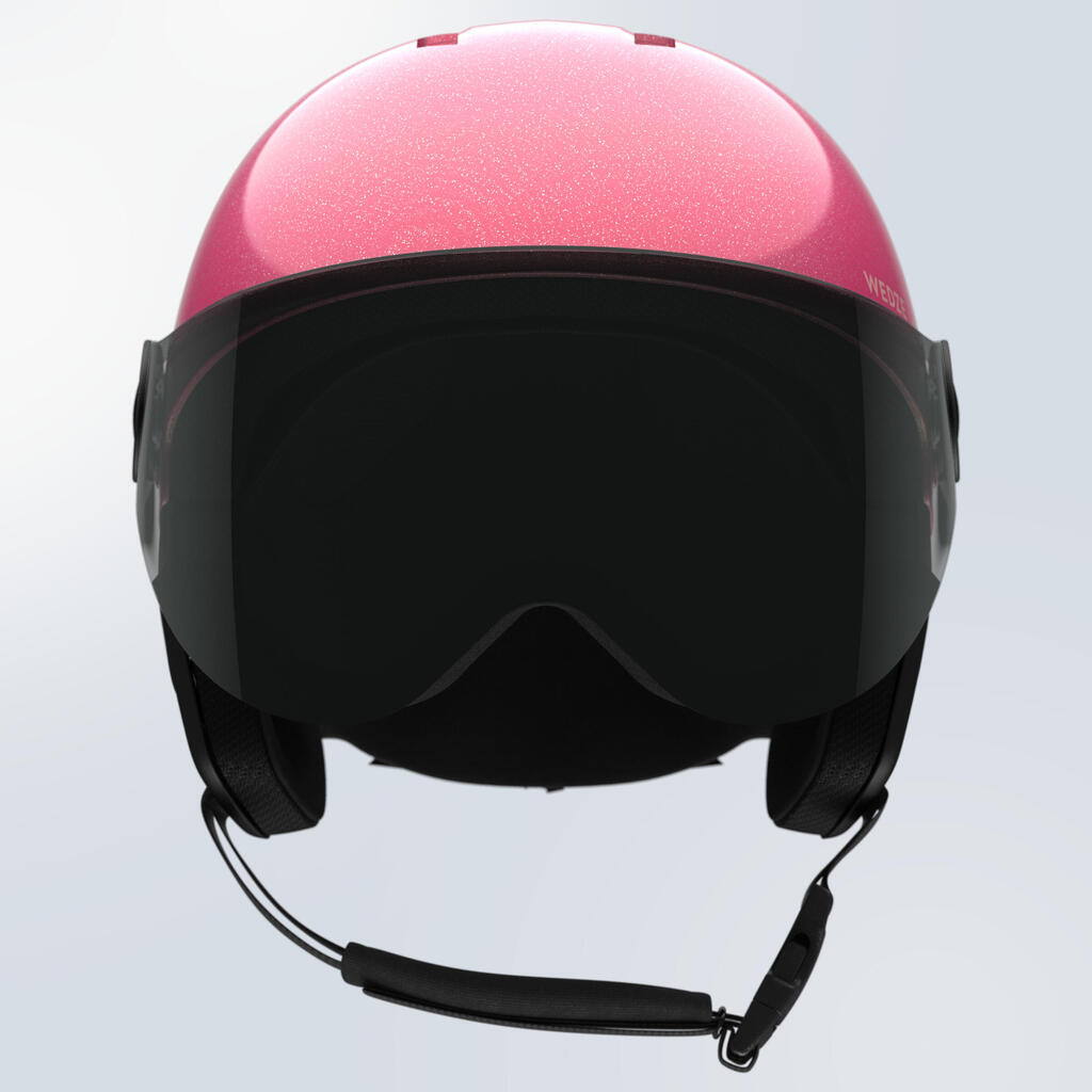Skijaška kaciga za spust H-KID 550 s vizirom dječja ružičasta