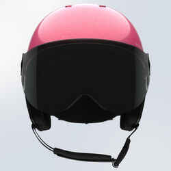 H-KID 550 CHILDREN'S SKI HELMET WITH VISOR GLITTER PINK