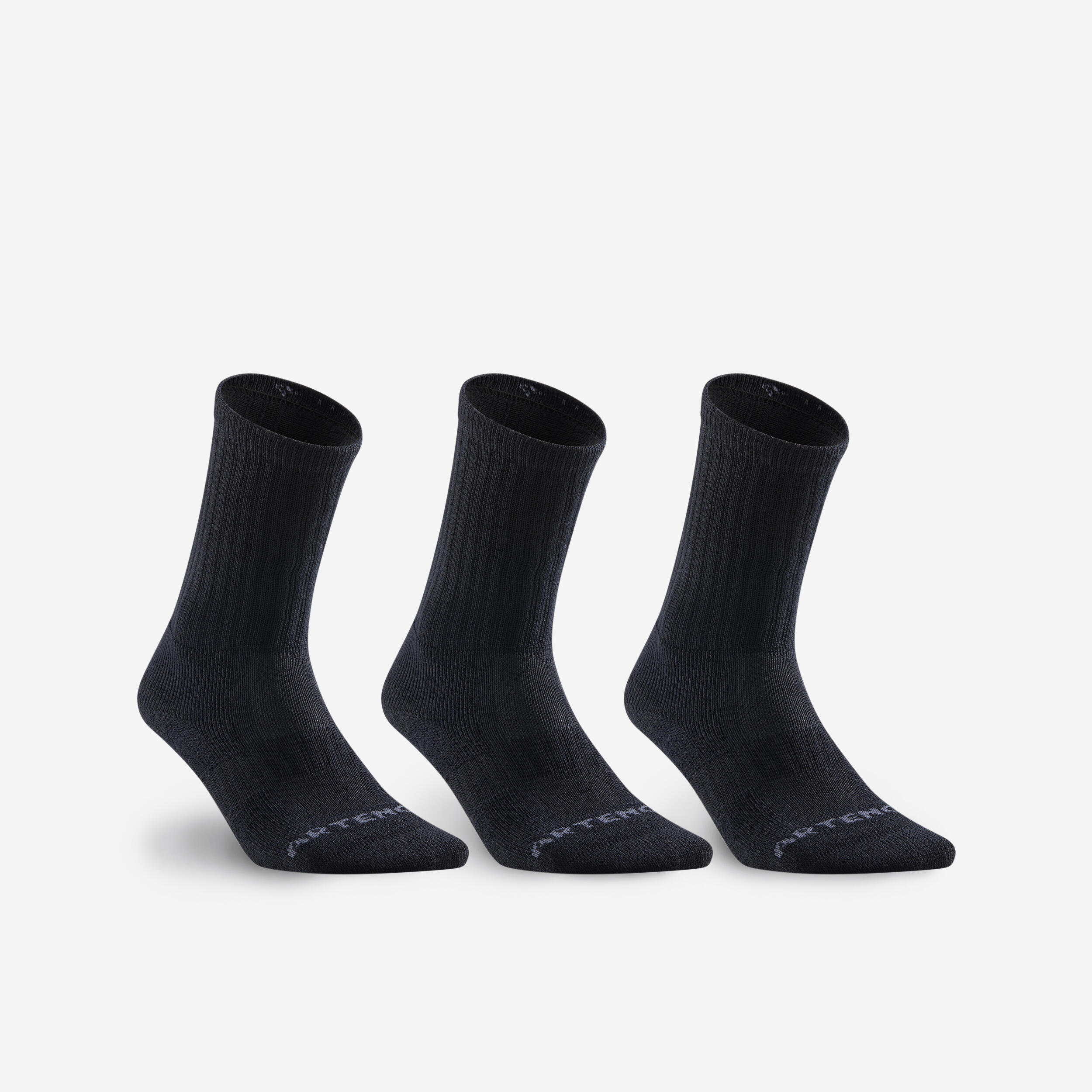 Chaussettes de Tennis Hautes Lot de 3 - RS 500 noirs - ARTENGO