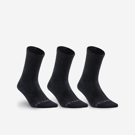 CHAUSSETTES DE TENNIS HAUTES ARTENGO RS 500 NOIR LOT DE 3