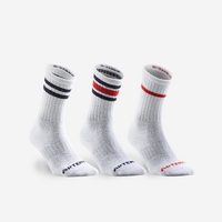 CHAUSSETTES DE TENNIS HAUTES ARTENGO RS 500 BLANC RETRO LOT DE 3