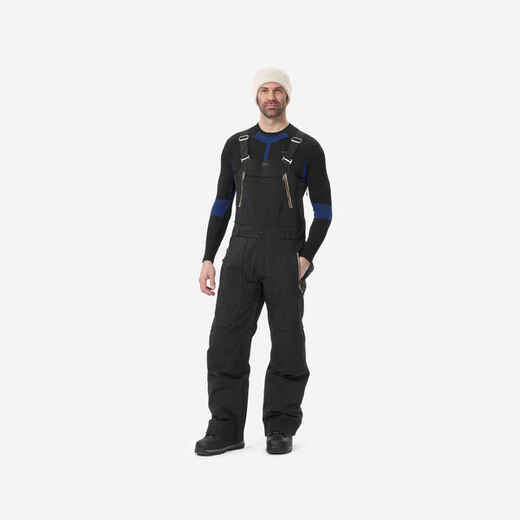 Men's Waterproof Snowboard Salopette Trousers SNB 900 UP - Black