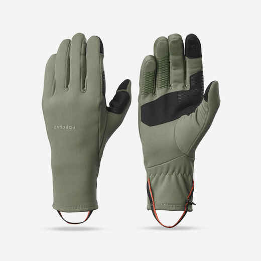 
      Adult mountain trekking tactile stretch gloves - MT500 khaki
  