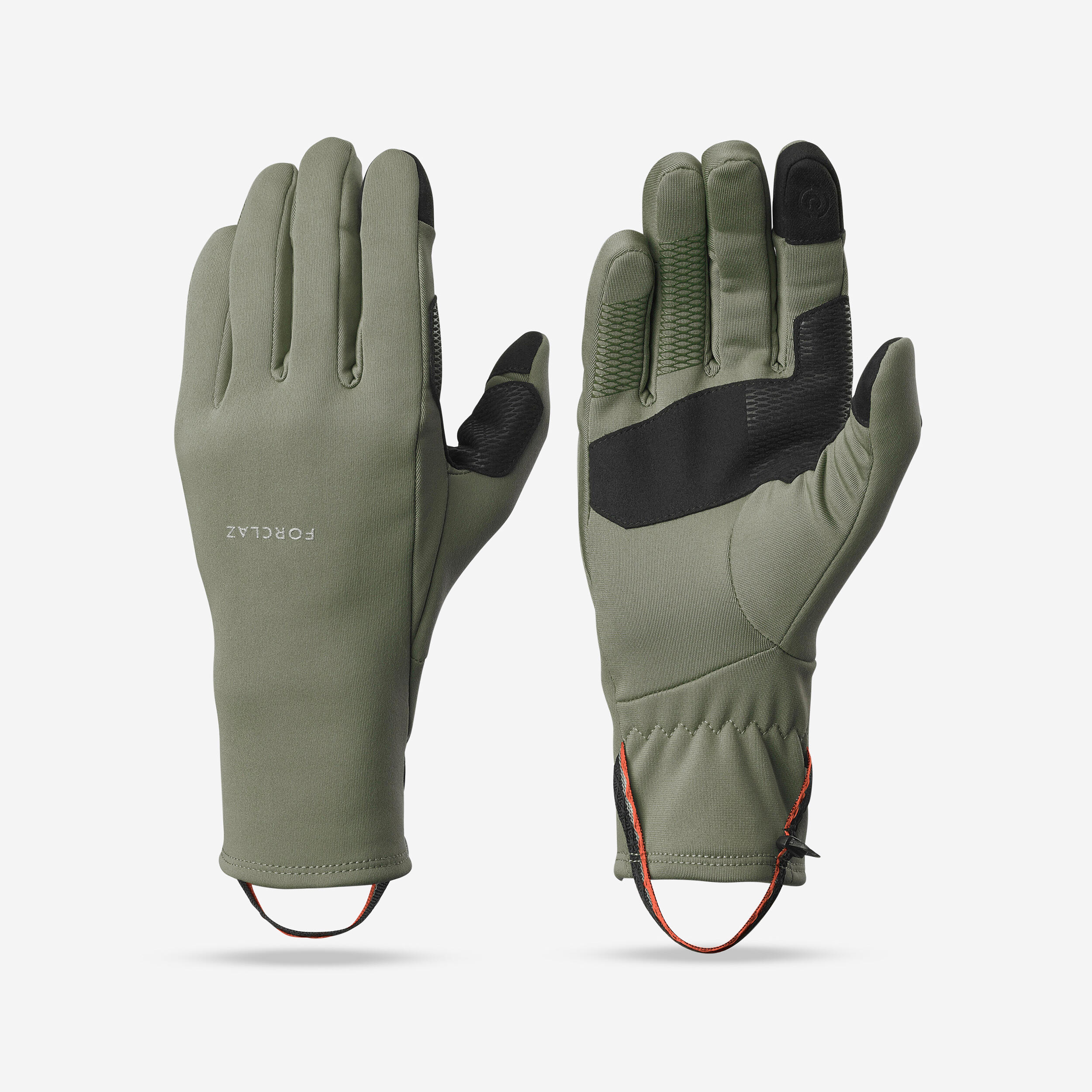 gants tactiles et stretch de trekking montagne - mt500 kaki - adulte - forclaz