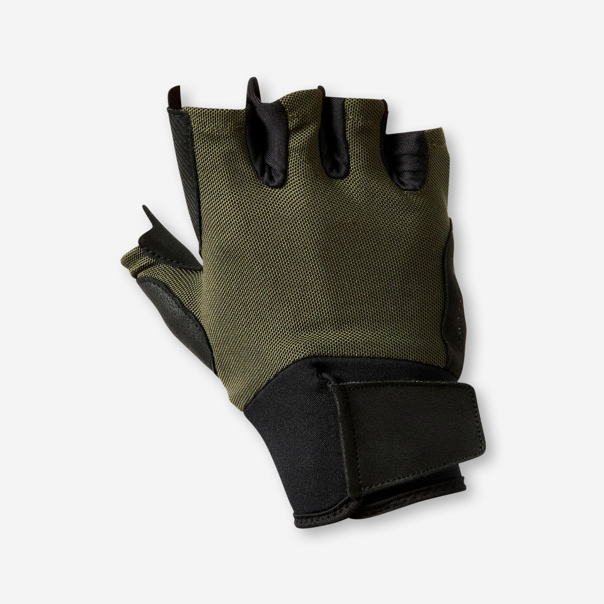 gants musculation confort - kaki - domyos