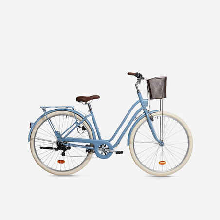 Fully-equipped, 6-speed low frame city bike, light blue