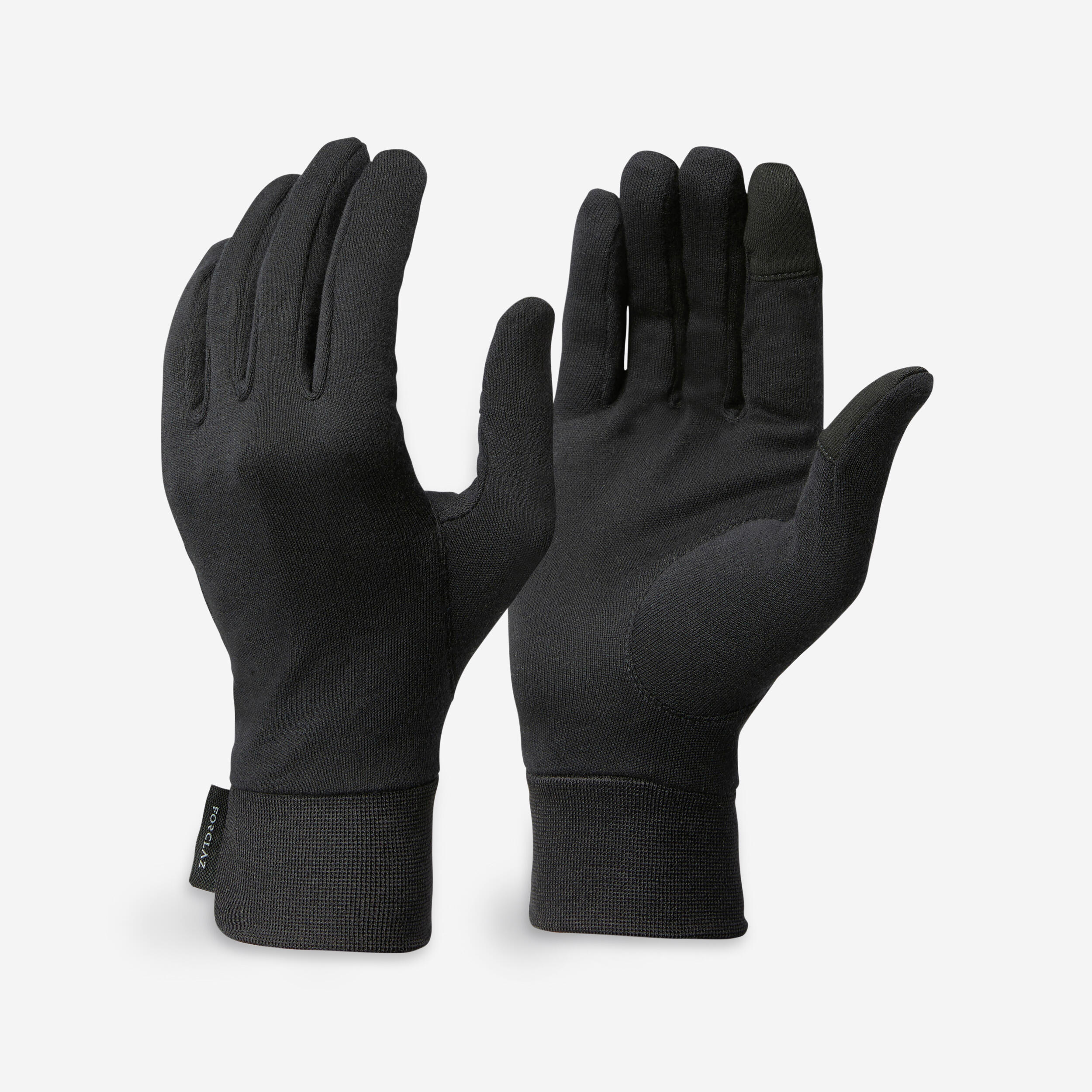 Silk Hiking Liner Gloves - MT 500 Black - FORCLAZ