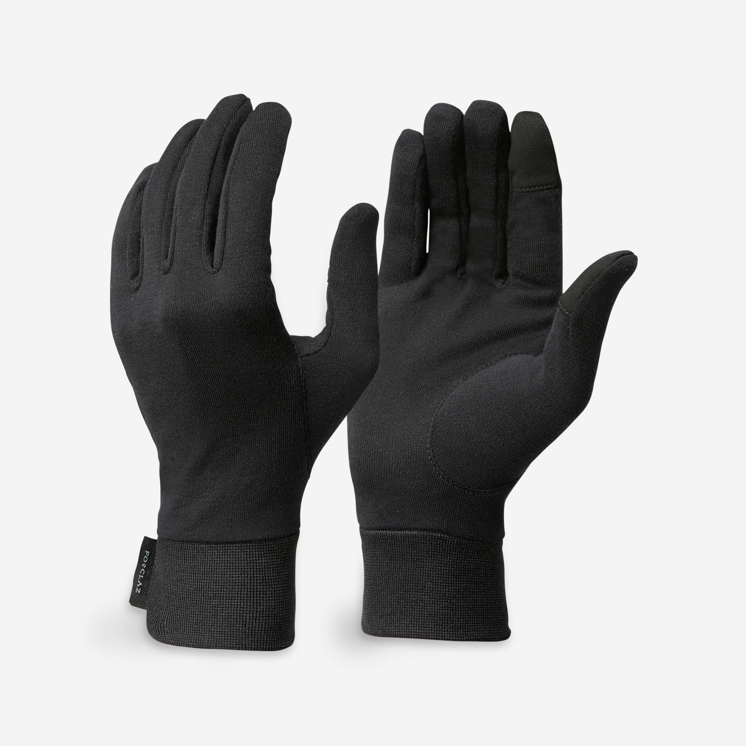 Adult Mountain Trekking Silk Liner Gloves - MT 500 Black 1/3