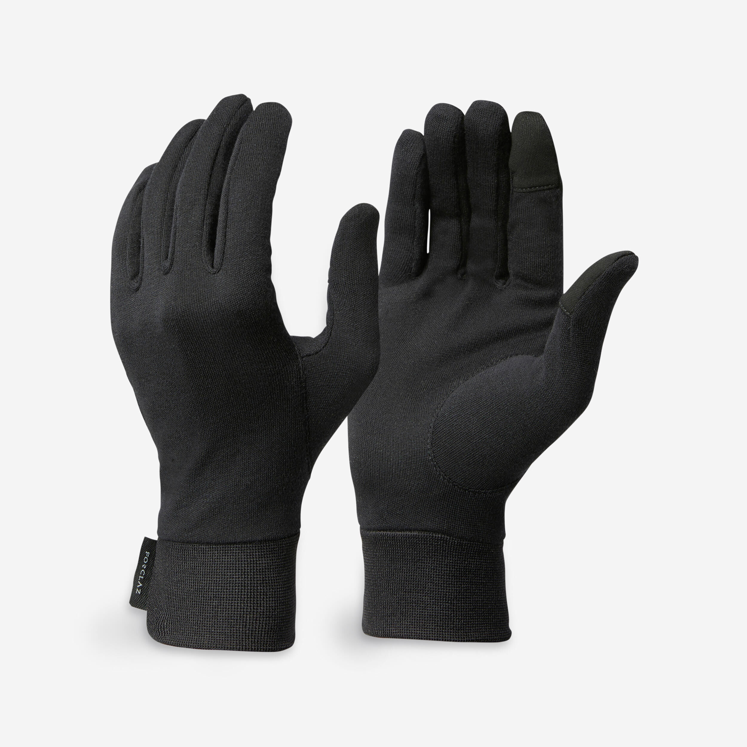 FORCLAZ Adult Mountain Trekking Silk Liner Gloves - MT 500 Black