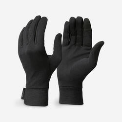 Sous-gants en soie de trekking montagne - MT 500 noir - adulte