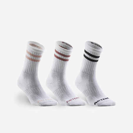 CHAUSSETTES DE 
TENNIS HAUTES ARTENGO RS 500 BLANC BRILLANT LOT DE 3