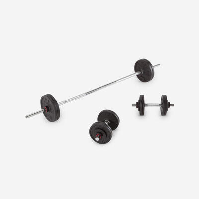 Dumbbell- en halterset krachttraining 50 kg