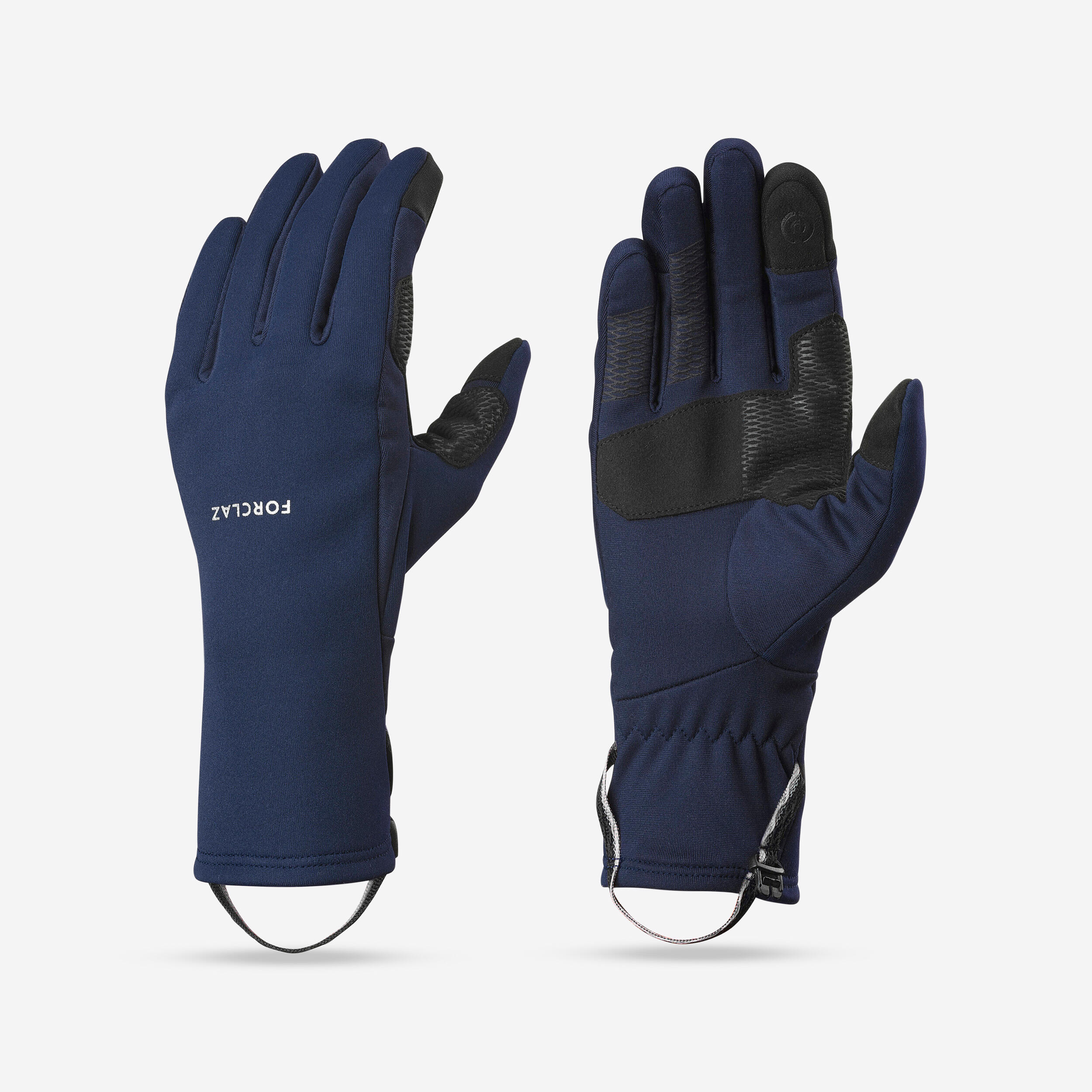 gants tactiles et stretch de trekking montagne - mt500 marine - adulte - forclaz