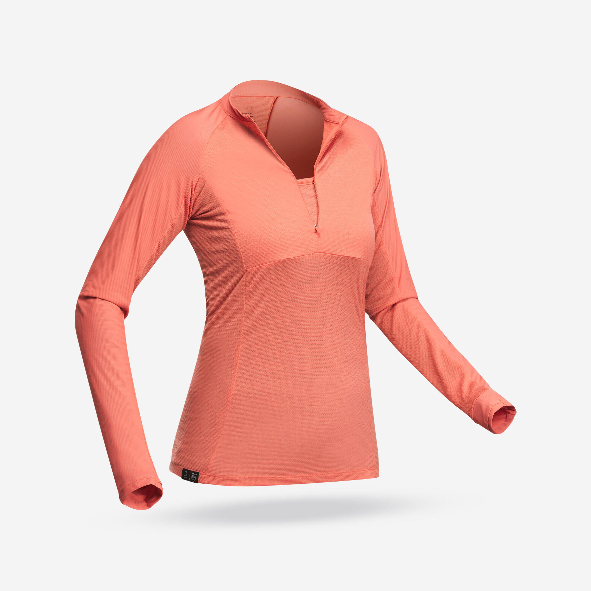 FORCLAZ Women’s long-sleeved t-shirt  Tropic 900 coral