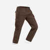 Men's Travel Trekking Cargo Trousers - TRAVEL 100 Warm Brown