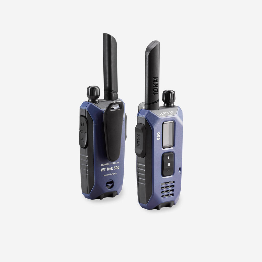 Ζεύγος επαναφορτιζόμενων με USB Walkie-talkie - WT TREK 500 - 10 km